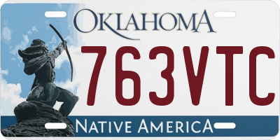 OK license plate 763VTC