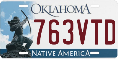 OK license plate 763VTD