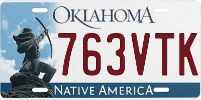 OK license plate 763VTK