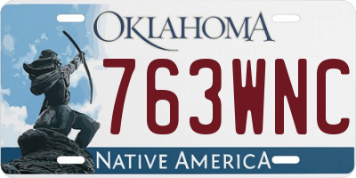 OK license plate 763WNC