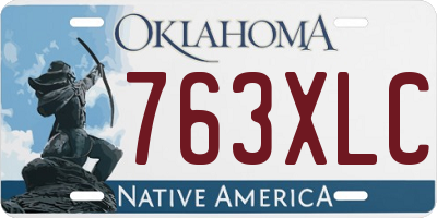 OK license plate 763XLC