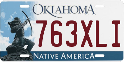 OK license plate 763XLI