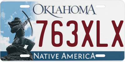 OK license plate 763XLX