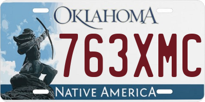 OK license plate 763XMC