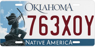 OK license plate 763XOY