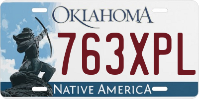 OK license plate 763XPL