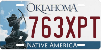 OK license plate 763XPT