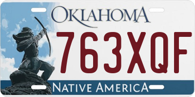 OK license plate 763XQF