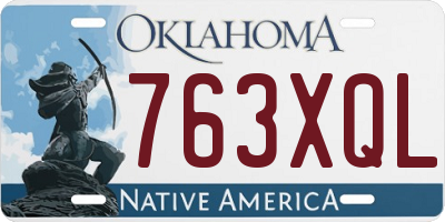 OK license plate 763XQL