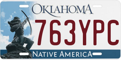 OK license plate 763YPC