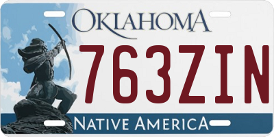 OK license plate 763ZIN