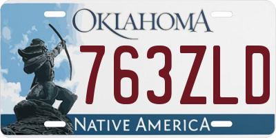 OK license plate 763ZLD