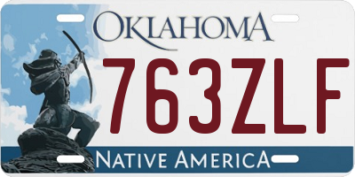 OK license plate 763ZLF