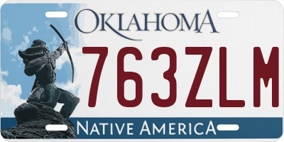 OK license plate 763ZLM