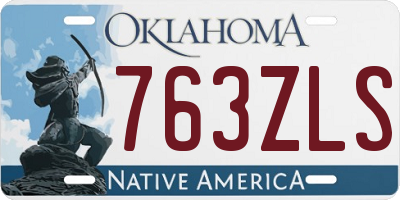 OK license plate 763ZLS