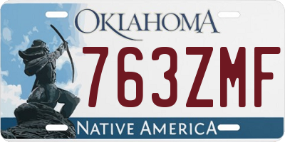 OK license plate 763ZMF