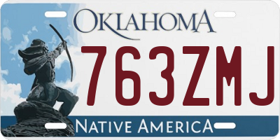 OK license plate 763ZMJ