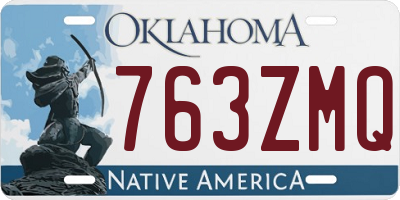 OK license plate 763ZMQ