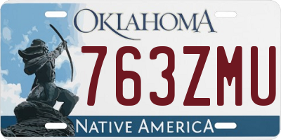 OK license plate 763ZMU