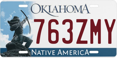 OK license plate 763ZMY