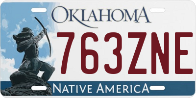 OK license plate 763ZNE