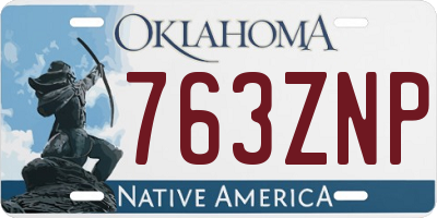 OK license plate 763ZNP