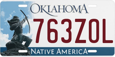 OK license plate 763ZOL