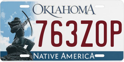 OK license plate 763ZOP