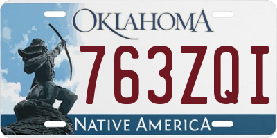 OK license plate 763ZQI