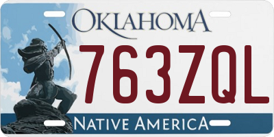 OK license plate 763ZQL