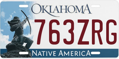 OK license plate 763ZRG
