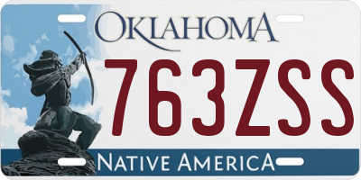 OK license plate 763ZSS