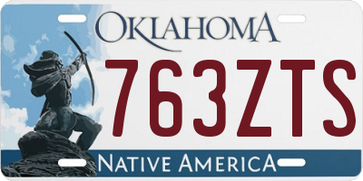 OK license plate 763ZTS