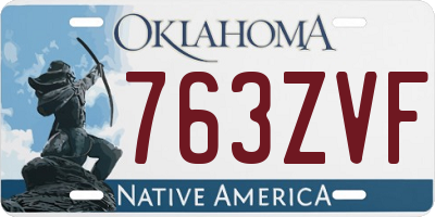 OK license plate 763ZVF
