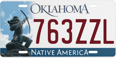 OK license plate 763ZZL