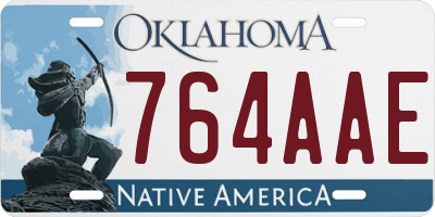 OK license plate 764AAE
