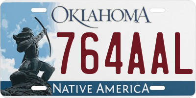 OK license plate 764AAL