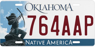 OK license plate 764AAP