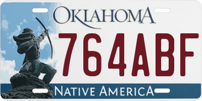 OK license plate 764ABF