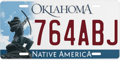 OK license plate 764ABJ