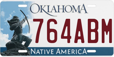 OK license plate 764ABM