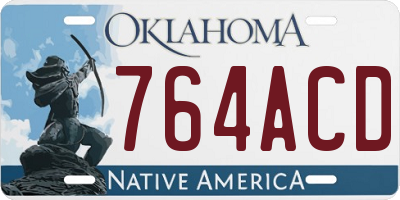 OK license plate 764ACD