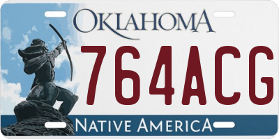 OK license plate 764ACG