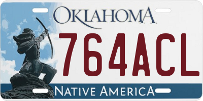 OK license plate 764ACL
