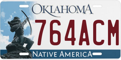 OK license plate 764ACM