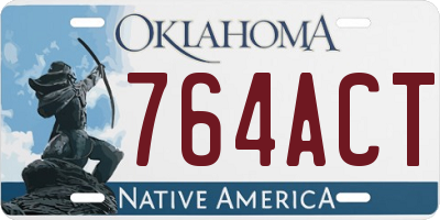 OK license plate 764ACT