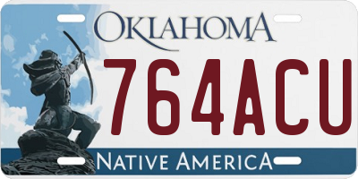OK license plate 764ACU