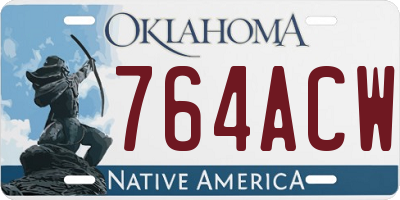 OK license plate 764ACW