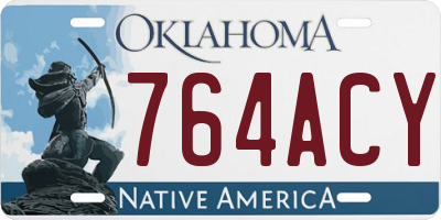 OK license plate 764ACY