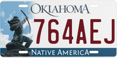 OK license plate 764AEJ